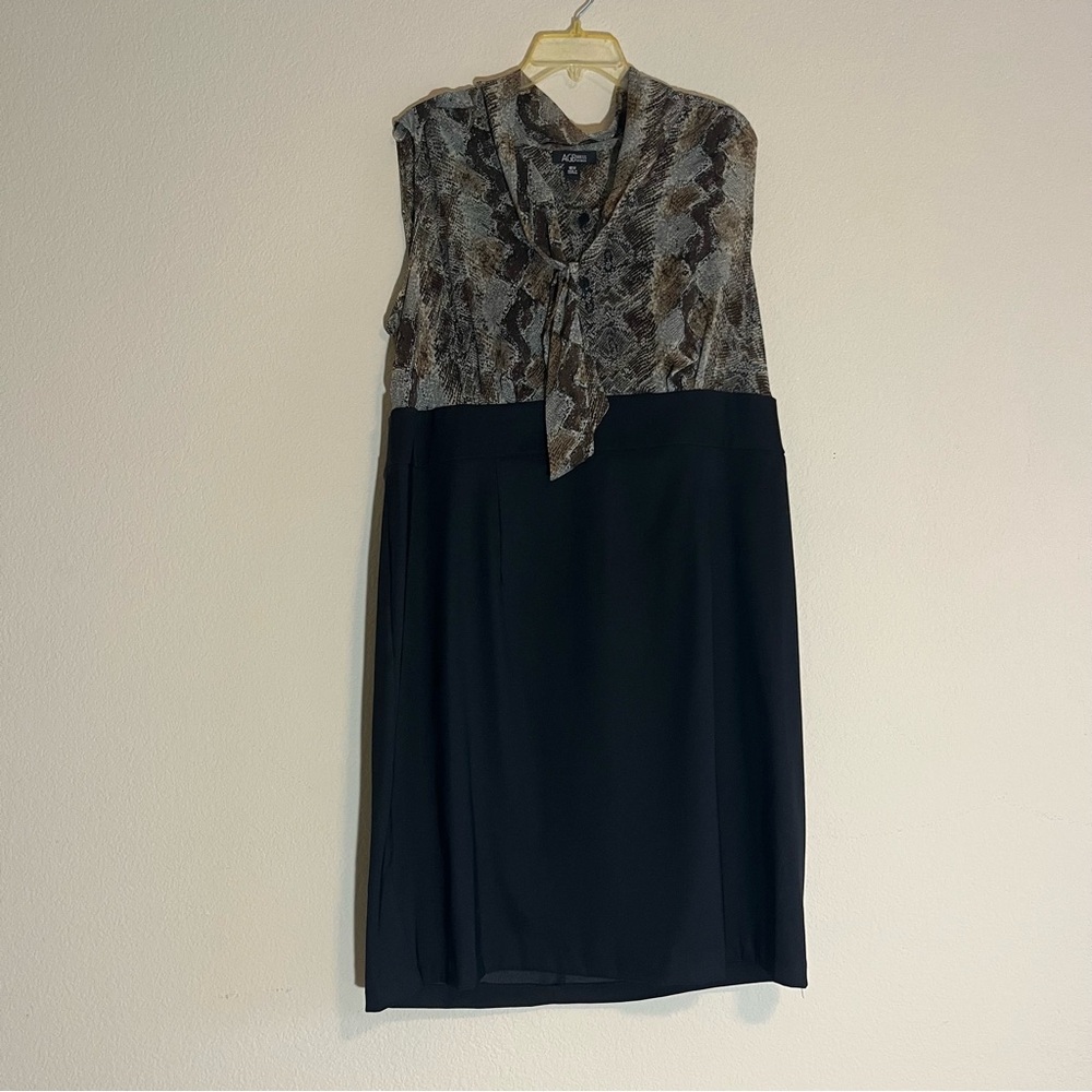 AGB Dress Woman Black & Brown Dress,  18W, Sleeveless, 0 Pockets, Polyester